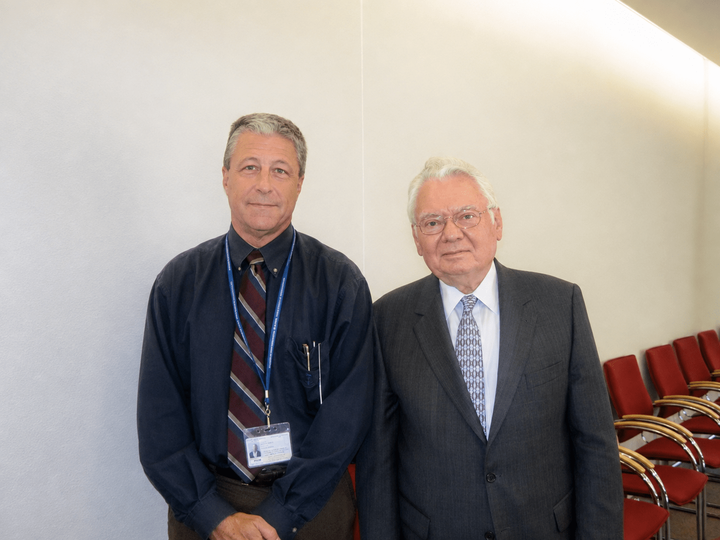 David W. Hutton first day at the Hague in 2010 with a fellow. 